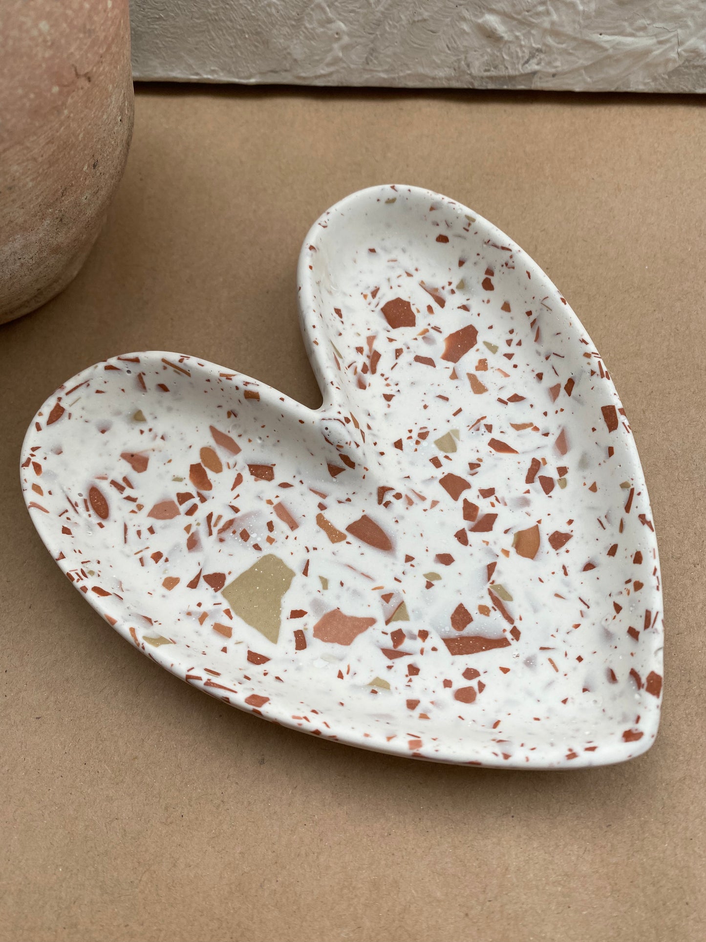 Coupelle coeur terrazzo terracotta
