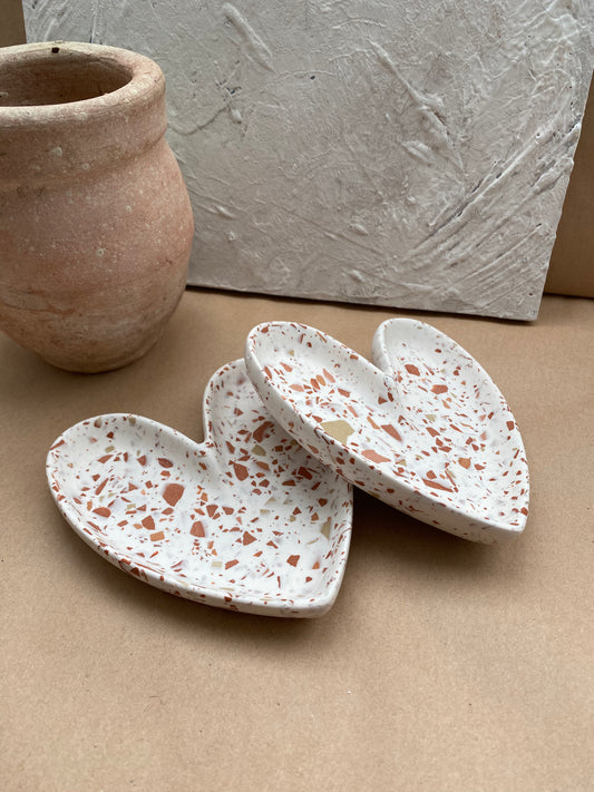 Coupelle coeur terrazzo terracotta