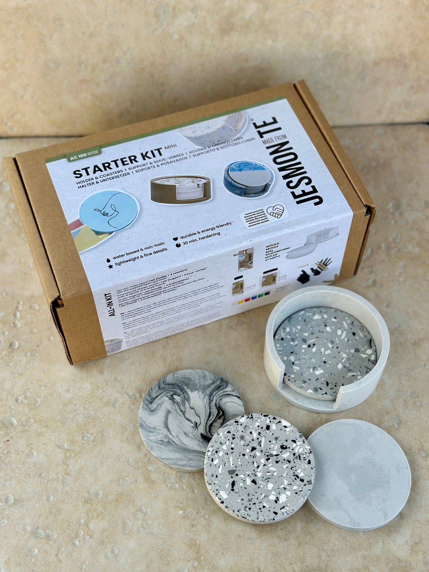 Kit DIY Jesmonite - Set de dessous de verre
