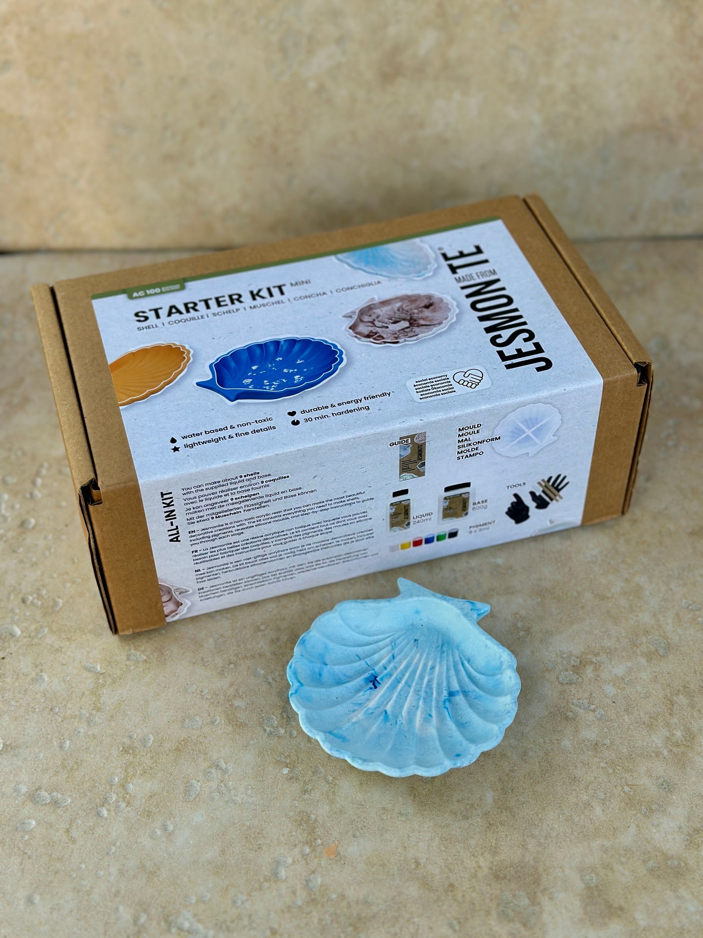 Coffret kit coupelle coquillage Jesmonite 