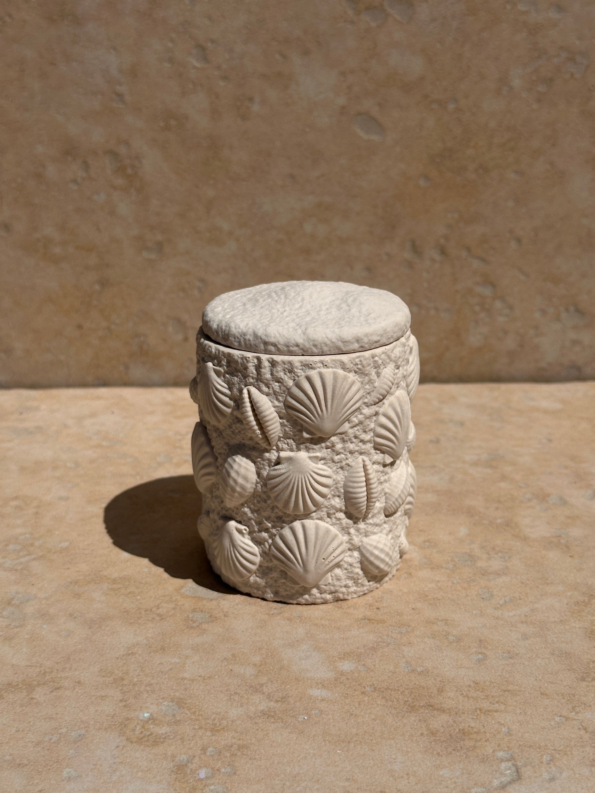 Coralie pot coquillage relief