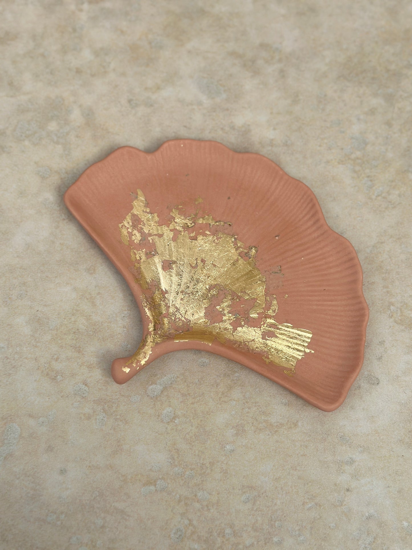 Coupelle Gingko Terracotta effet doré