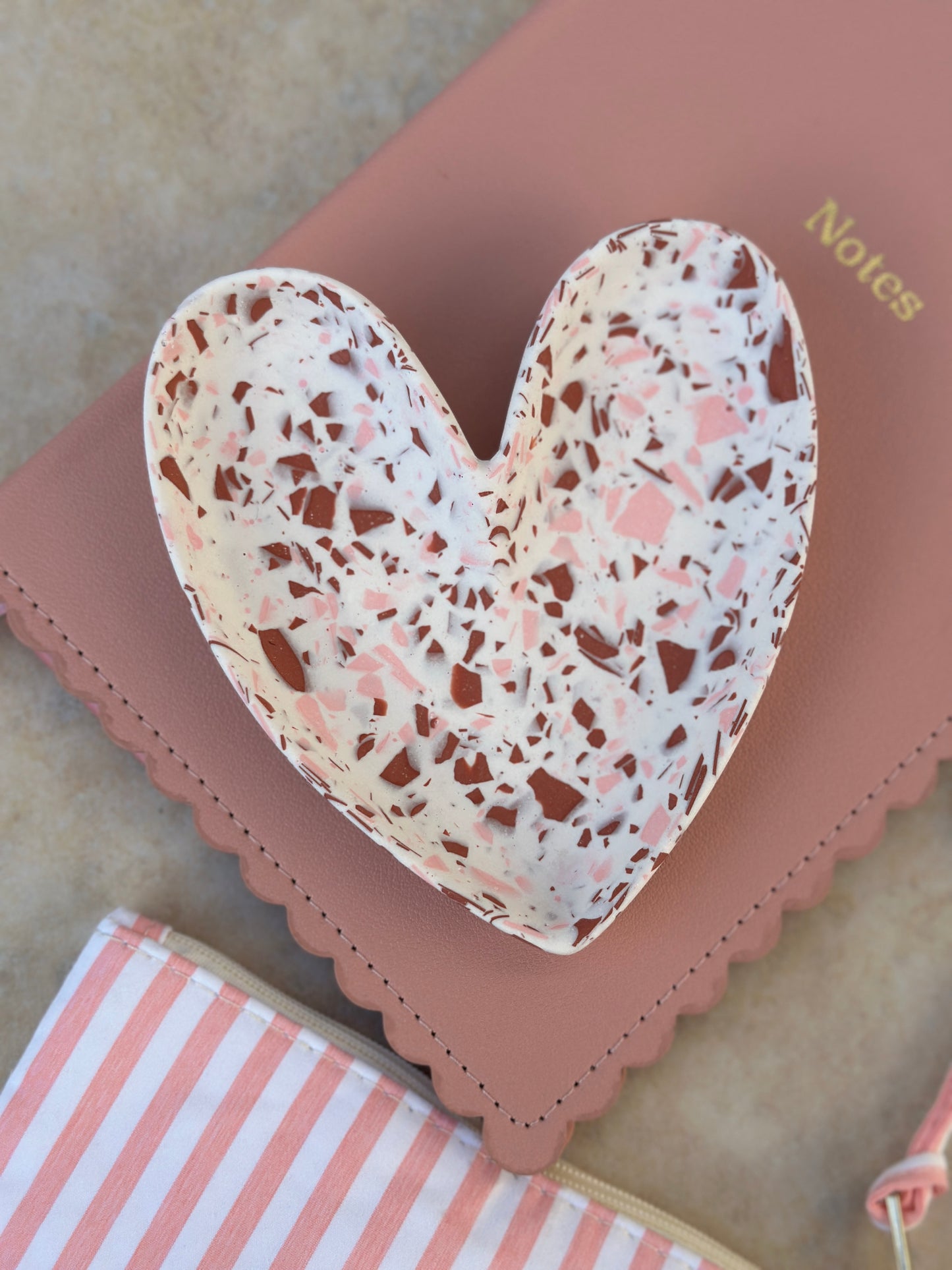 Coupelle à bijoux Terrazzo Bordeaux et Rose