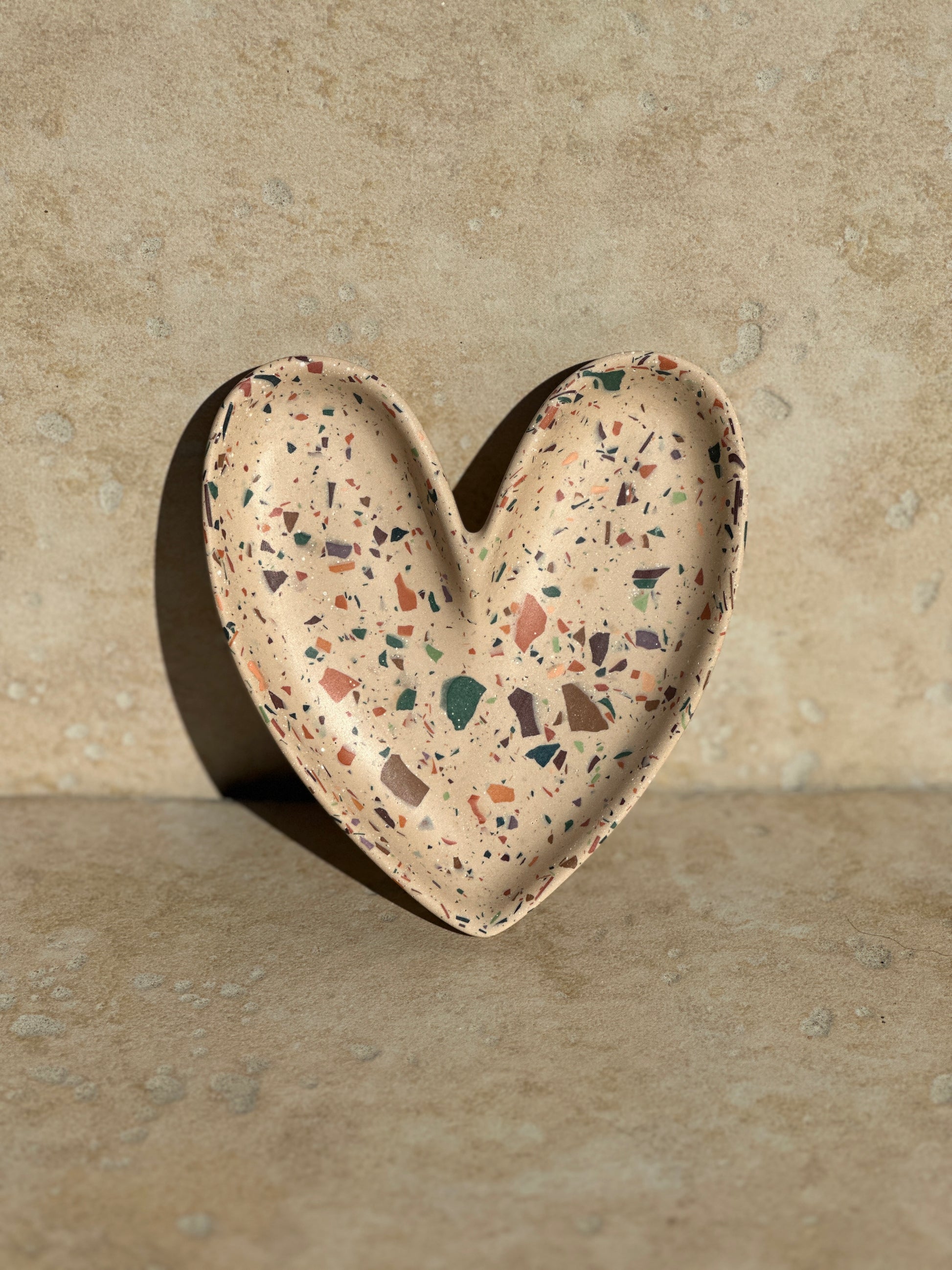 Coupelle à bijoux Terrazzo fond beige collection Éclats d'Automne