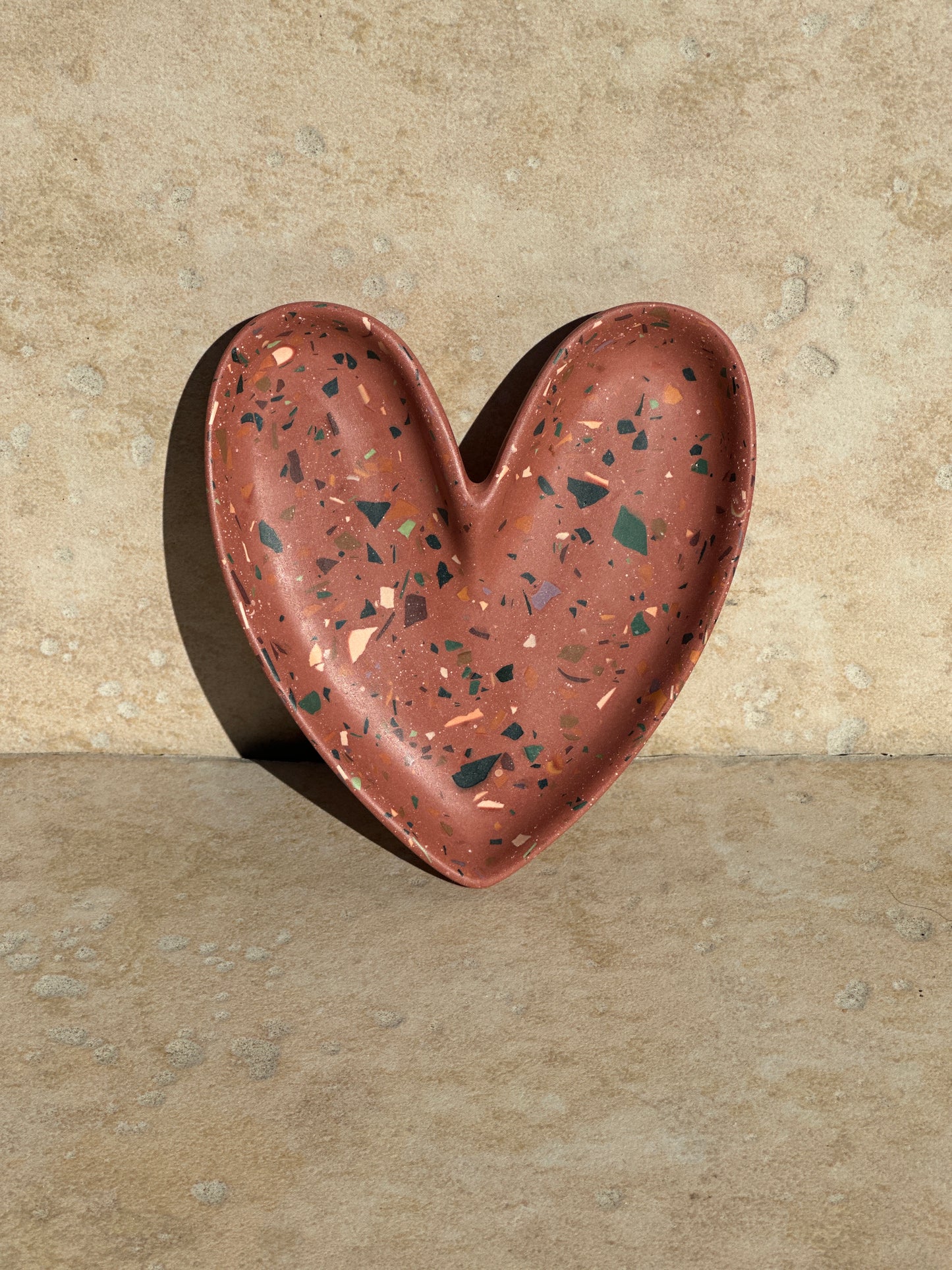 Coupelle à bijoux Terrazzo collection Éclats d'Automne fond terracotta rosé