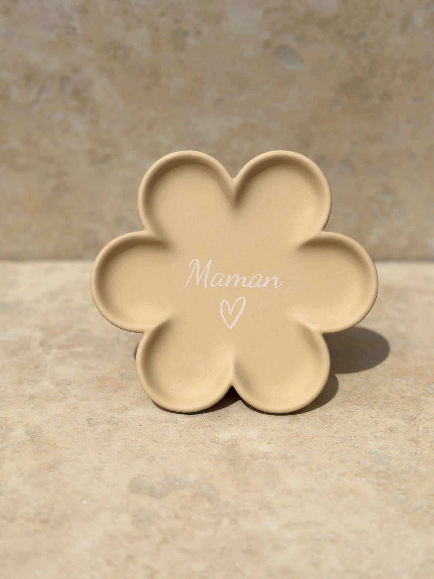 Coupelle fleur beige personnalisable 