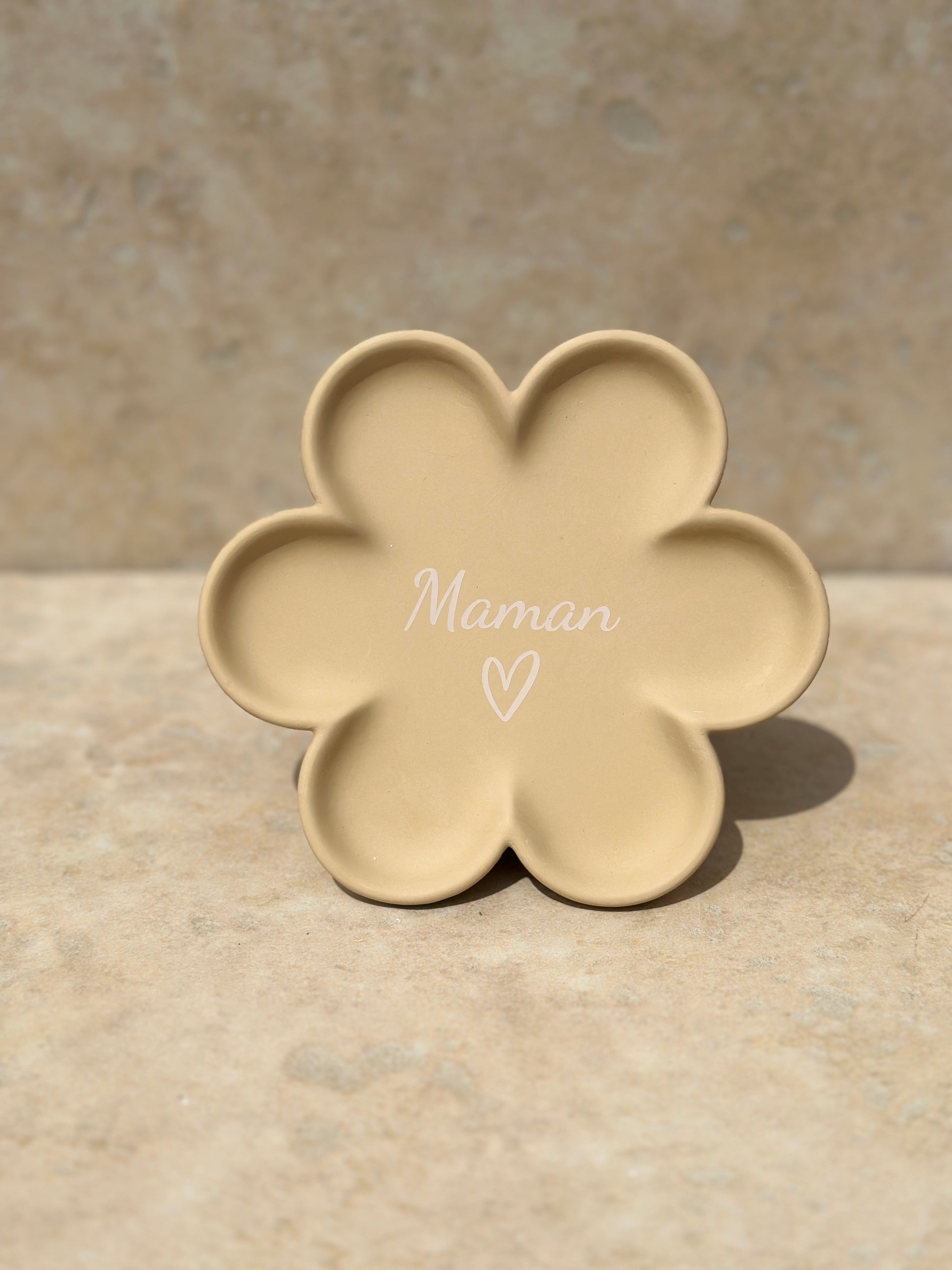 Coupelle fleur beige personnalisable 