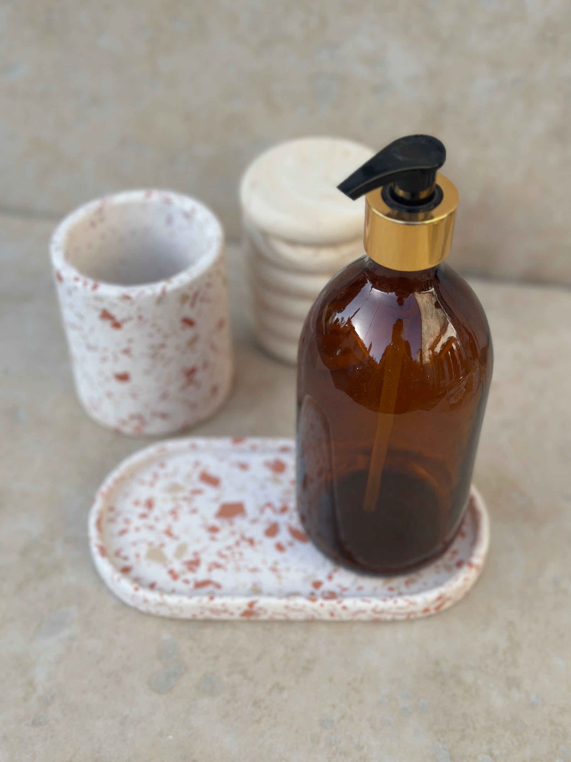 Distributeur savon pompe doré