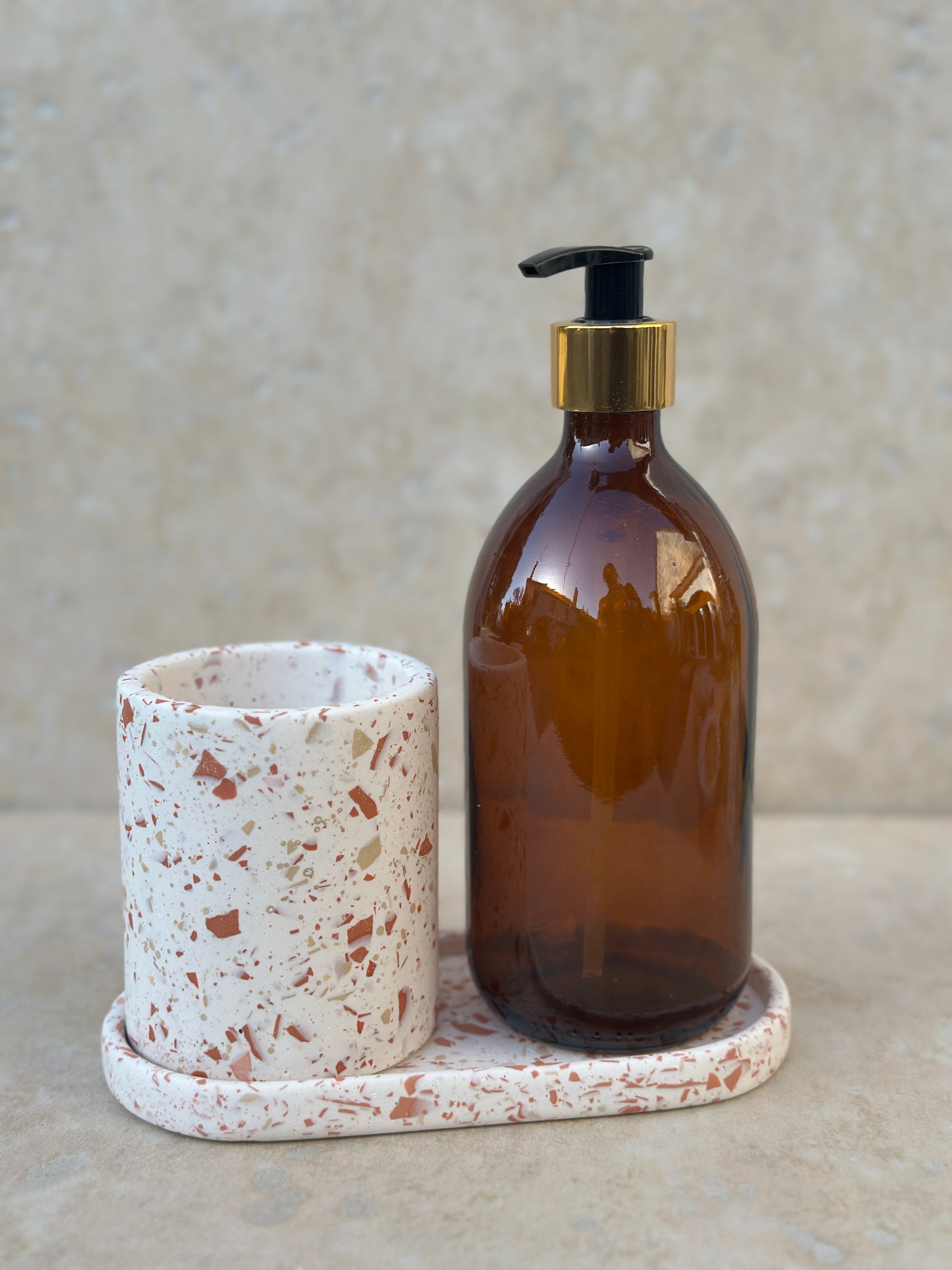 Distributeur savon verre ambré