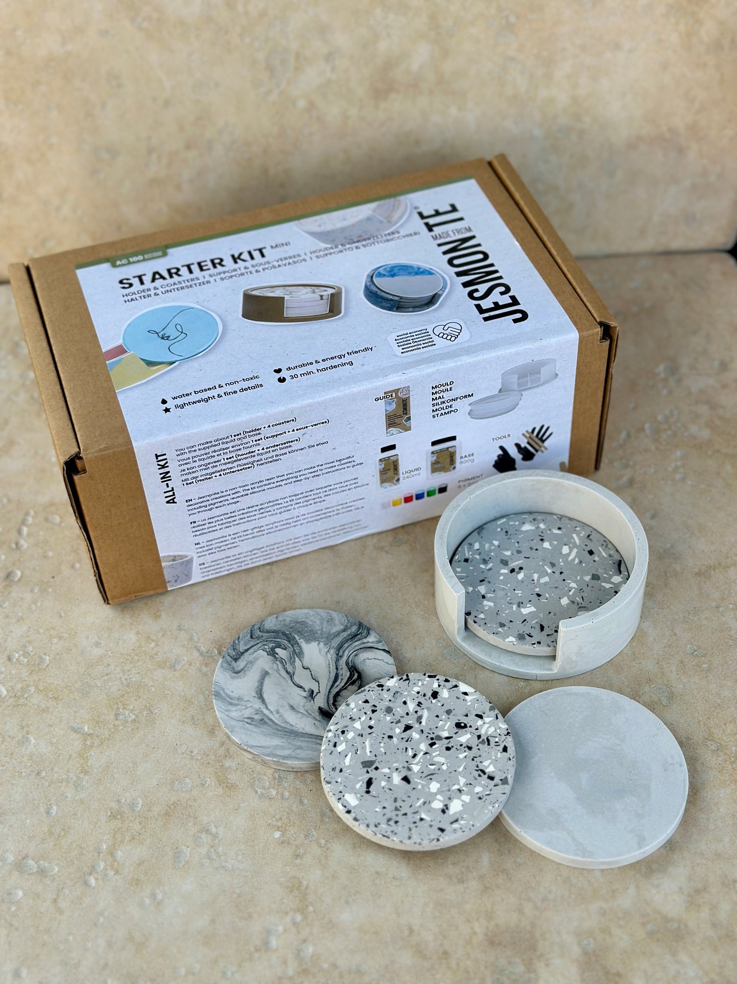 Kit DIY Jesmonite - Set de dessous de verre