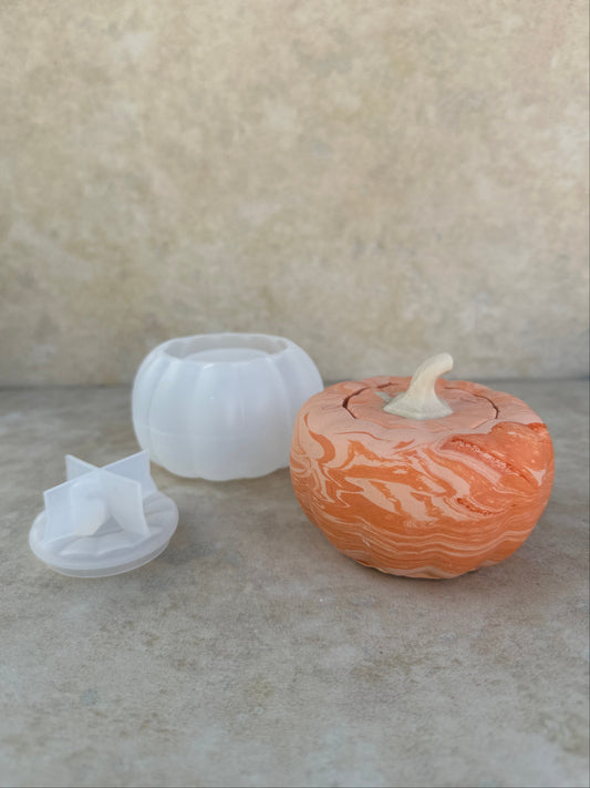 Moule silicone pot citrouille pour Jesmonite résine 