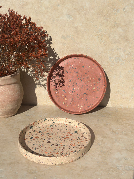 Plateau rond Lucy avec rebord collection Éclats d'Automne