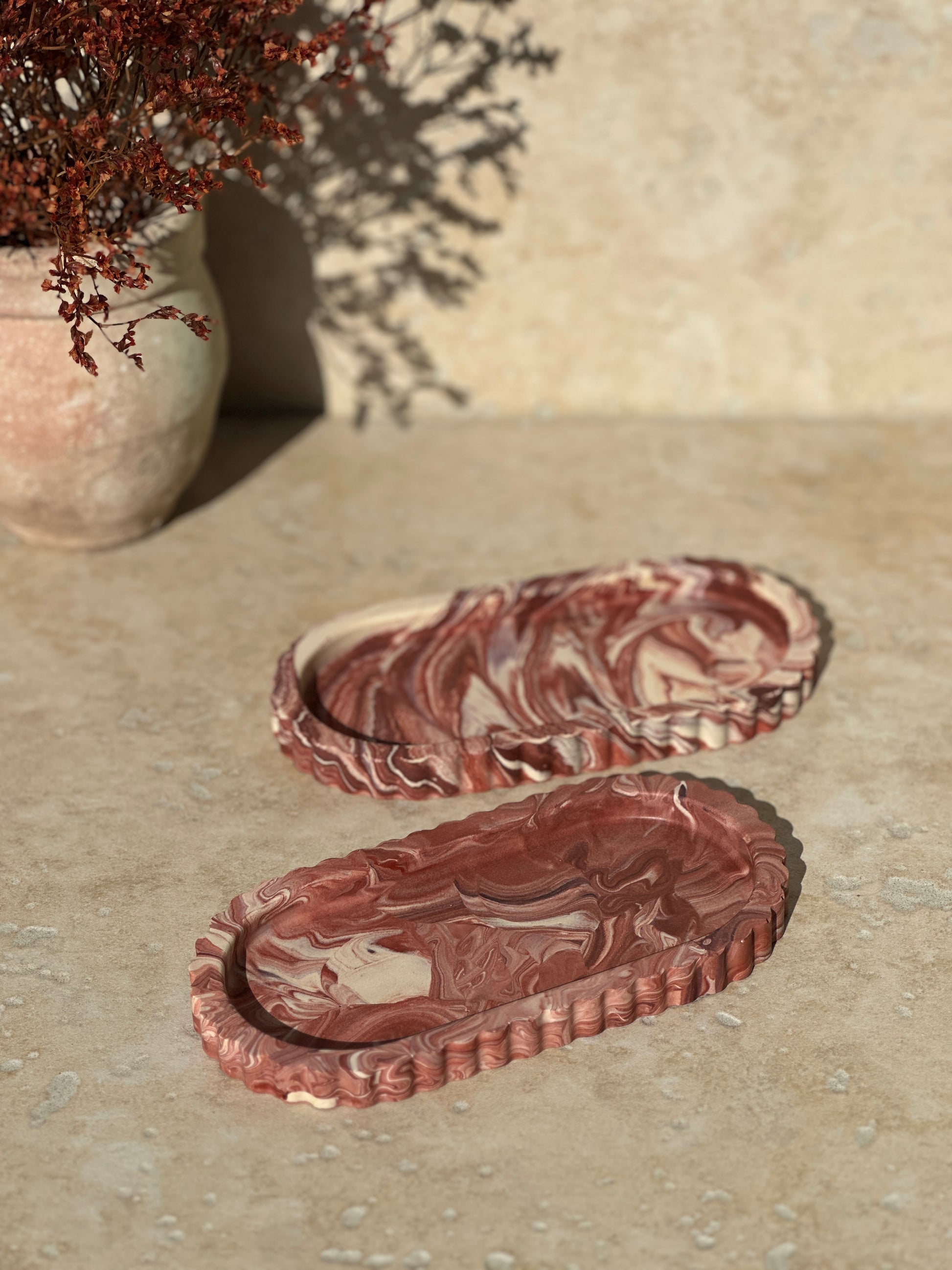 Plateaux Ondine Marbré Automne