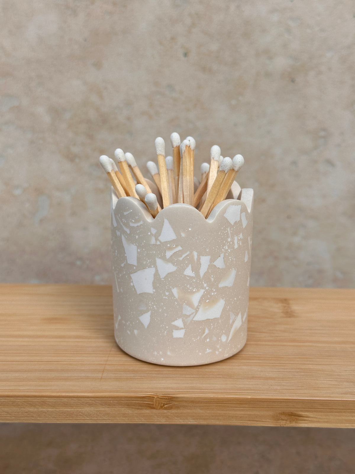 Pot & Allumettes beige et blanc
