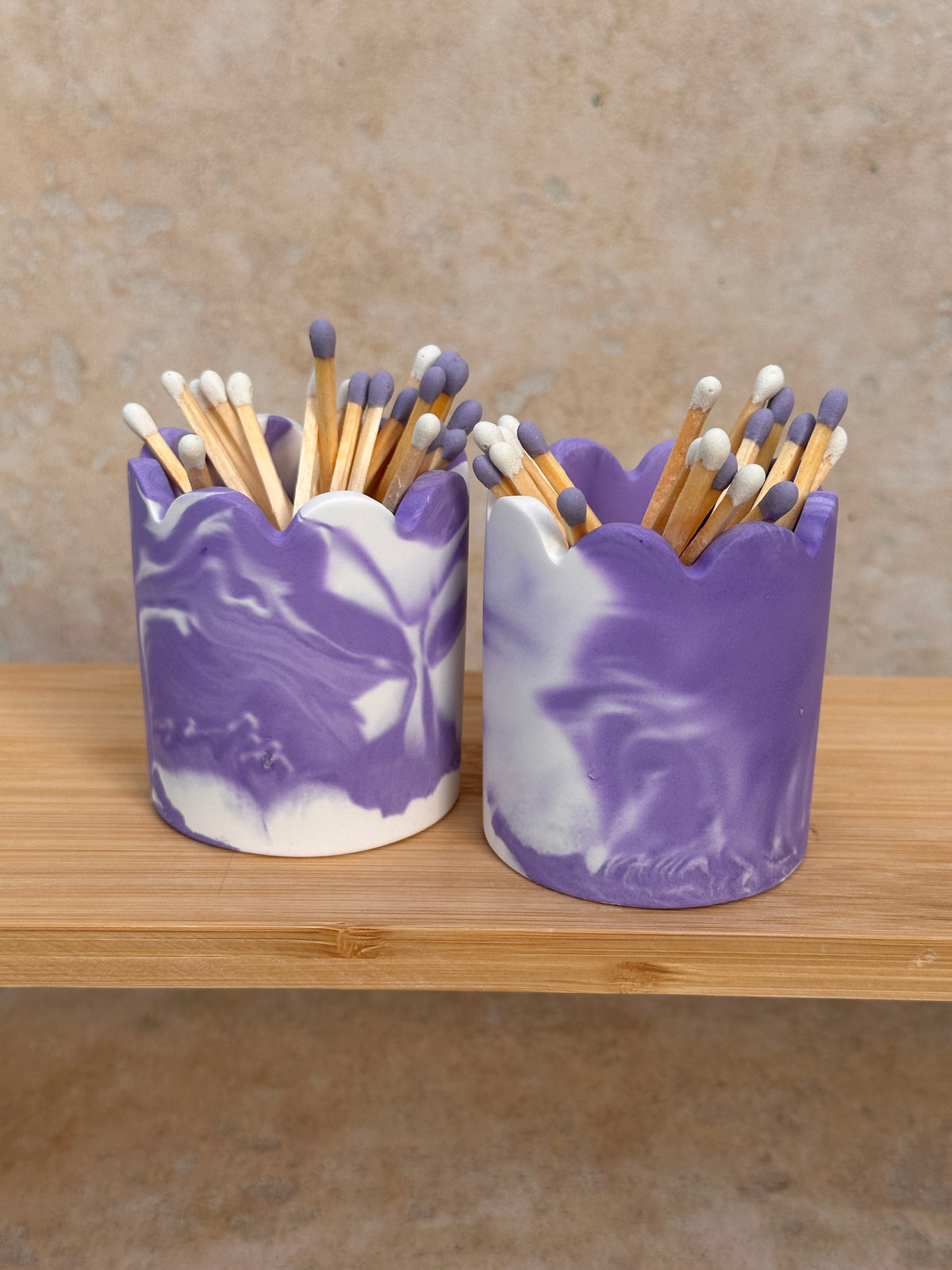 Pot & Allumettes Violet blanc