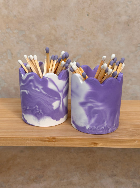 Pot & Allumettes Violet blanc
