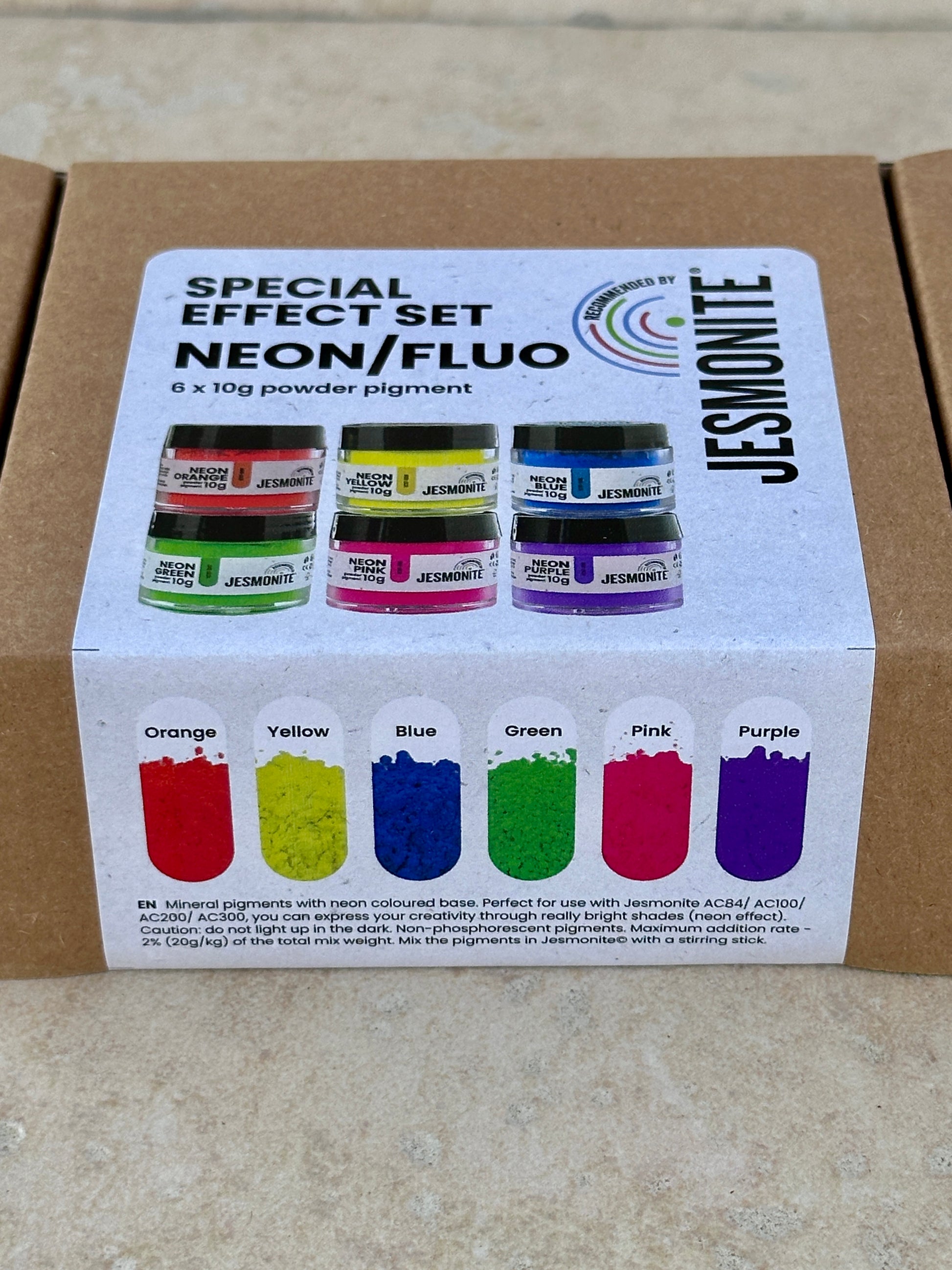 Set pigment fluo 6 couleurs Jesmonite