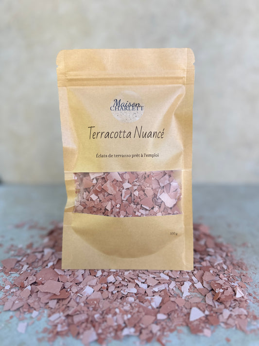 Terrazzo prêt à l'emploi - Terracotta Nuancé (Jesmonite)