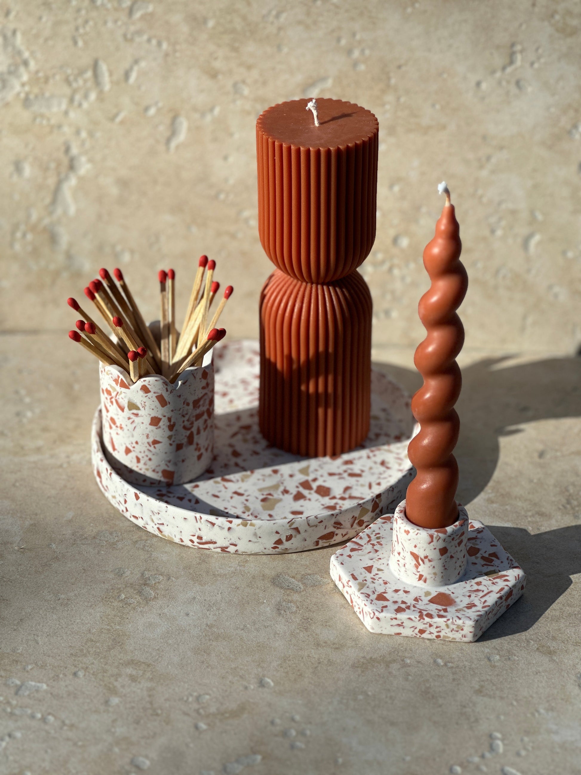 Bougeoir ~ Terrazzo Terracotta - Maison Charlett