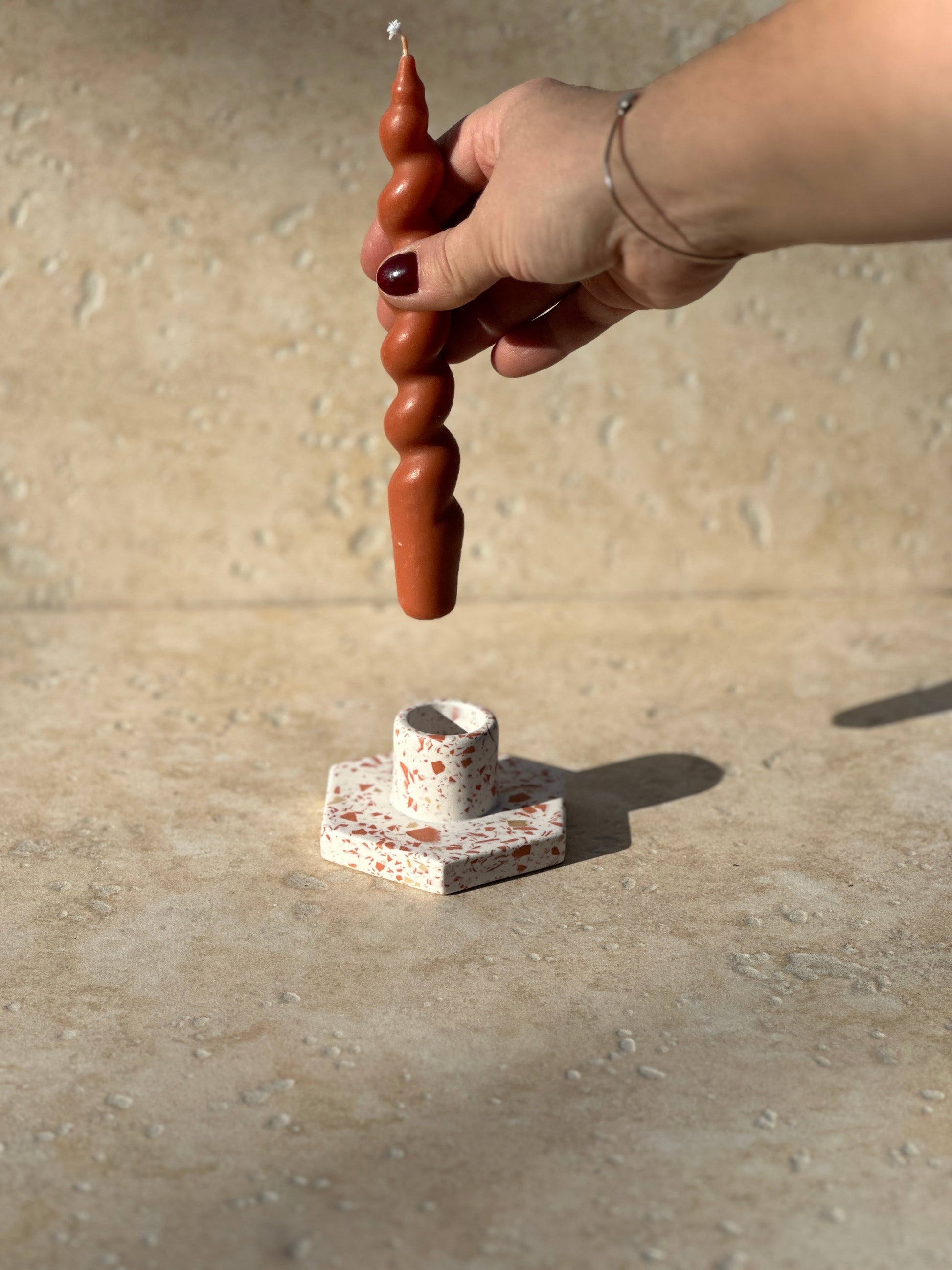 Bougeoir ~ Terrazzo Terracotta - Maison Charlett