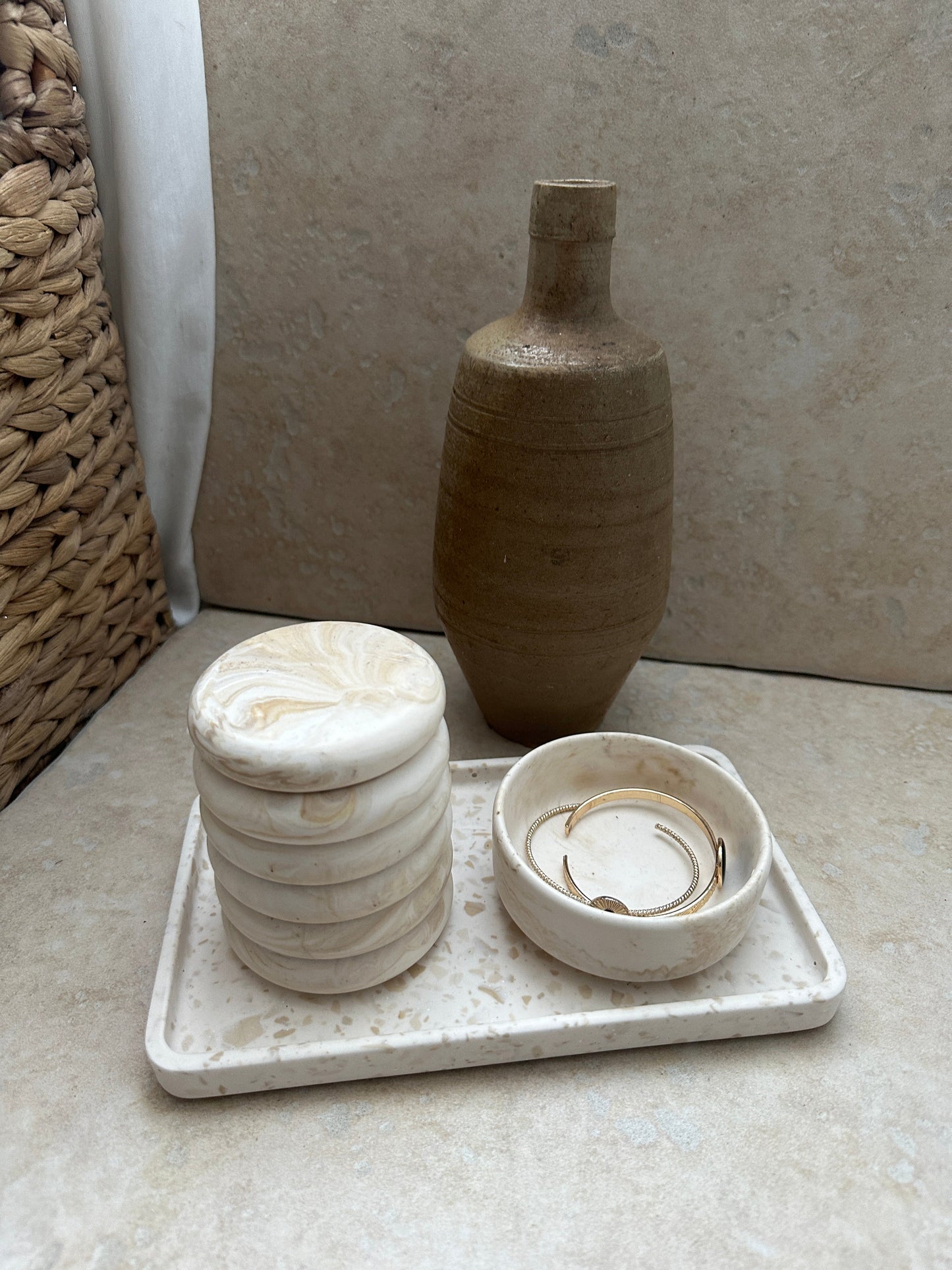 Plateau Freya ~ Terrazzo Beige - Maison Charlett