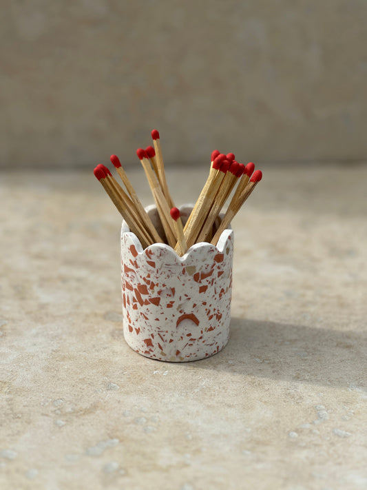 Pot & Allumettes ~ Terrazzo Terracotta - Maison Charlett