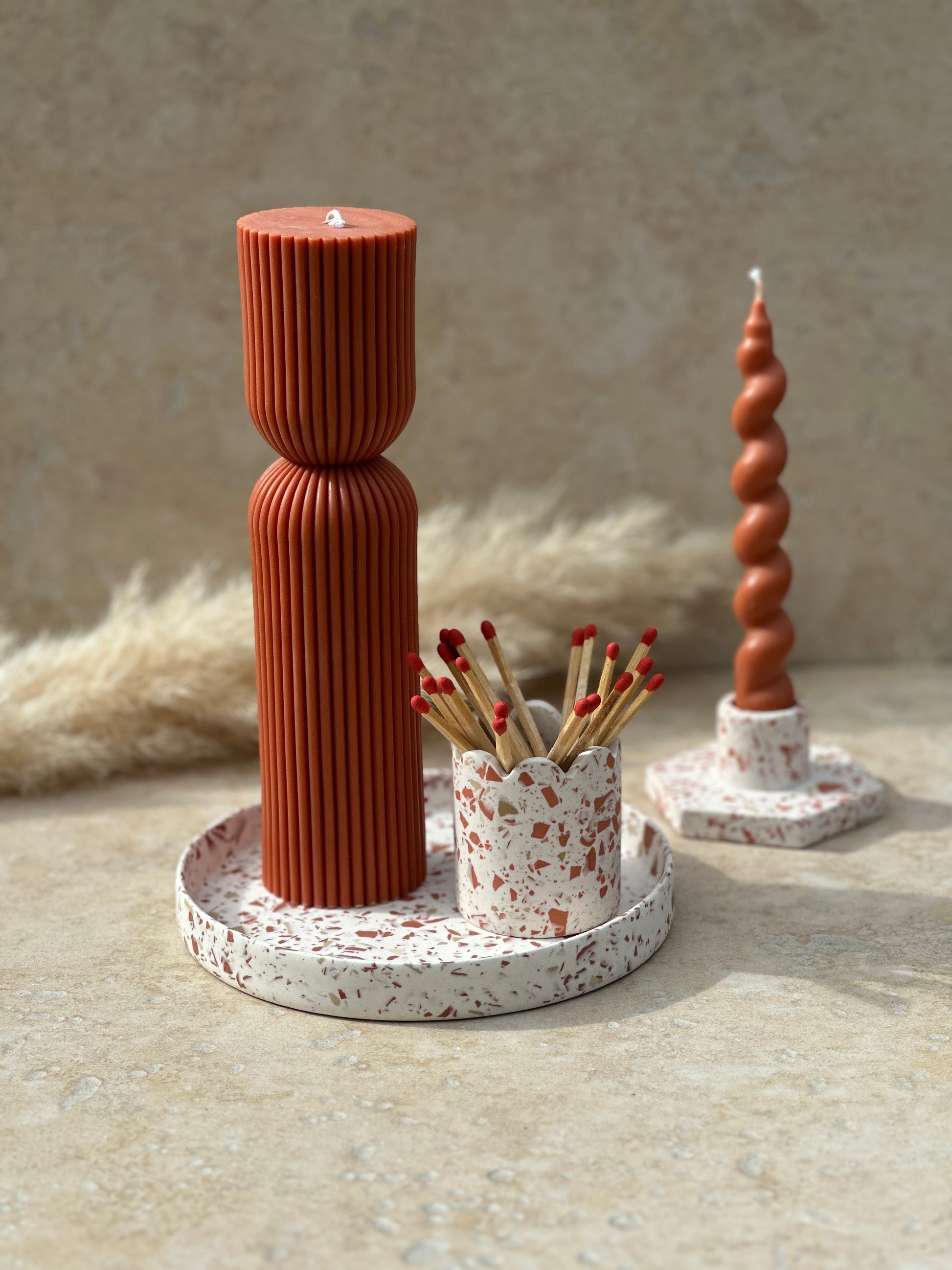 Pot & Allumettes ~ Terrazzo Terracotta - Maison Charlett