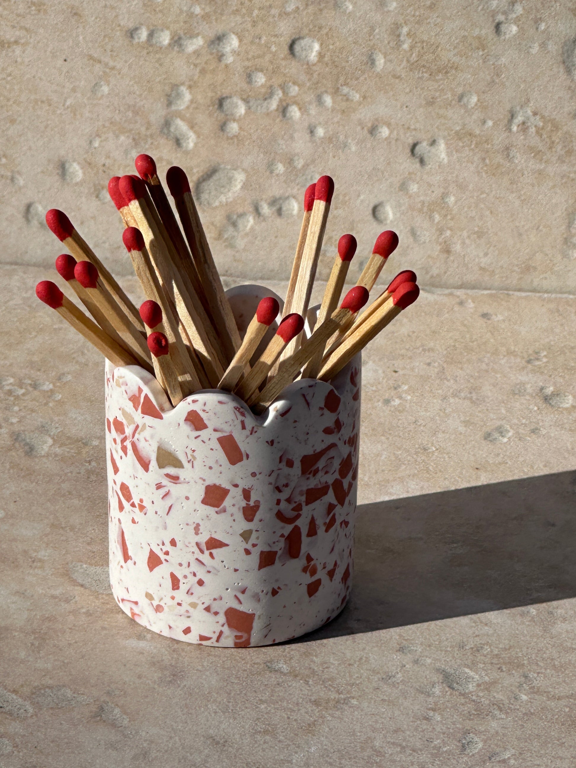 Pot & Allumettes ~ Terrazzo Terracotta - Maison Charlett